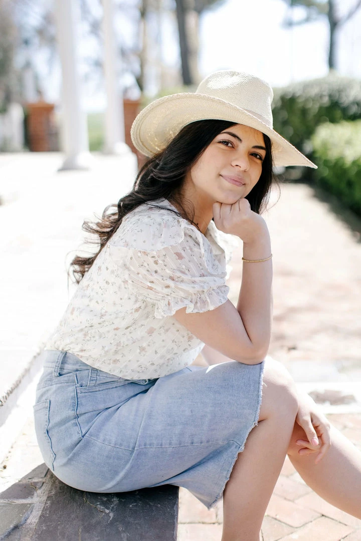 Hayden Los Angeles 'Blossom' Textured Floral Ruffle Top In Cream Tops/Cardigans 6 Hayden Los Angeles 'Blossom' Textured Floral Ruffle Top In Cream Tops/Cardigans