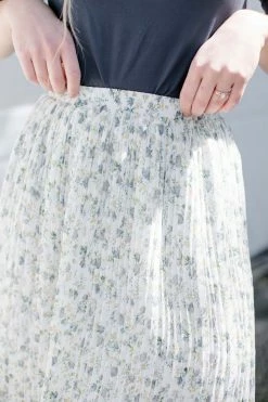 Mikarose Skirts 'Sariah' Floral Pleated Midi Skirt