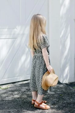 The Main Street Exchange 'Ramona' Girl Floral Dress In Sage