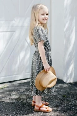 The Main Street Exchange 'Ramona' Girl Floral Dress In Sage