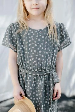 The Main Street Exchange 'Ramona' Girl Floral Dress In Sage