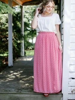 Mikarose 'Darcy' Floral Maxi Skirt In Hibiscus Skirts