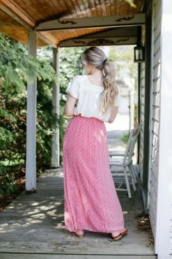 Mikarose 'Darcy' Floral Maxi Skirt In Hibiscus Skirts