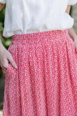 Mikarose 'Darcy' Floral Maxi Skirt In Hibiscus Skirts