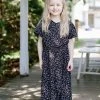 The Main Street Exchange 'Esther' Girl Ditsy Floral Dress In Black Summer Collection