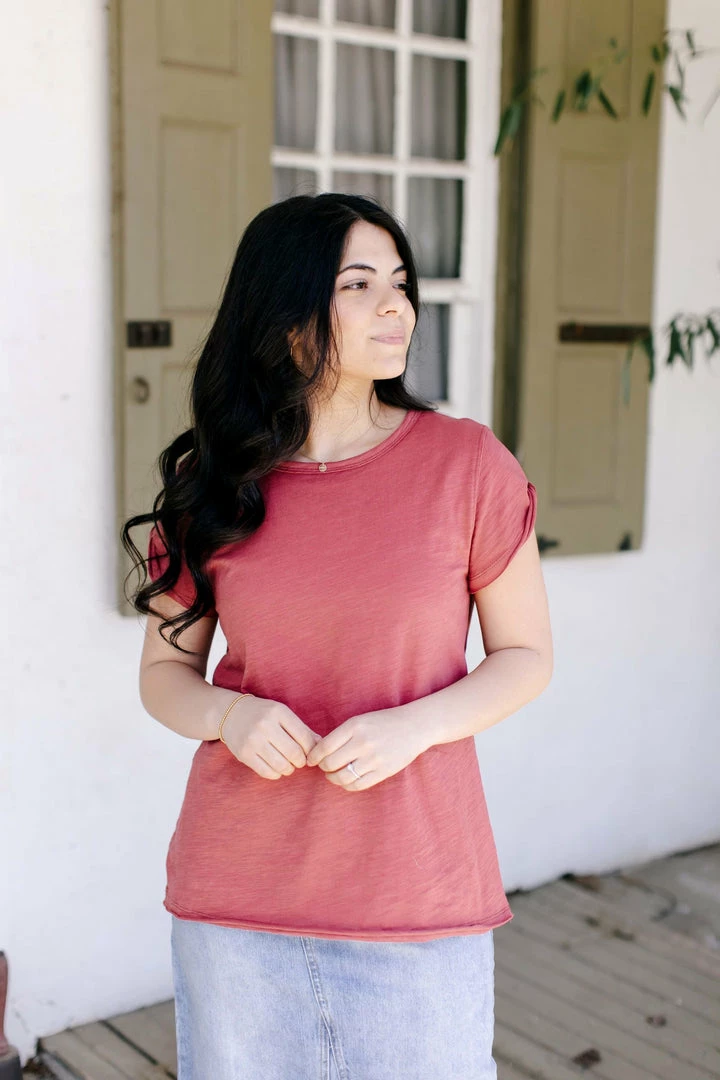 Wishlist 'Rylan' Basic Tee In French Rose 1 Wishlist 'Rylan' Basic Tee In French Rose