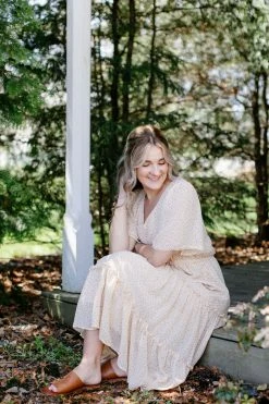 Tea N Rose 'Sheila' Printed Ruffle Midi Dress In Ecru 10 Tea N Rose 'Sheila' Printed Ruffle Midi Dress In Ecru