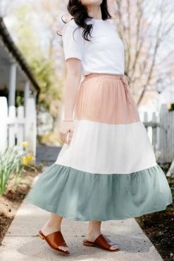 Ninexis 'Kona' Tiered Color Block Skirt Skirts 8 Ninexis 'Kona' Tiered Color Block Skirt Skirts