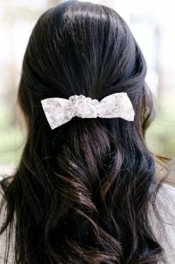 Space 46 Grey Daisy Bow Scrunchie Accessories