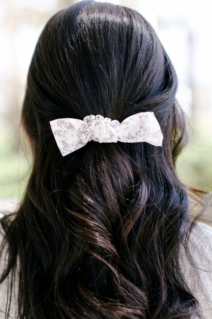Space 46 Grey Daisy Bow Scrunchie Accessories 1 Space 46 Grey Daisy Bow Scrunchie Accessories