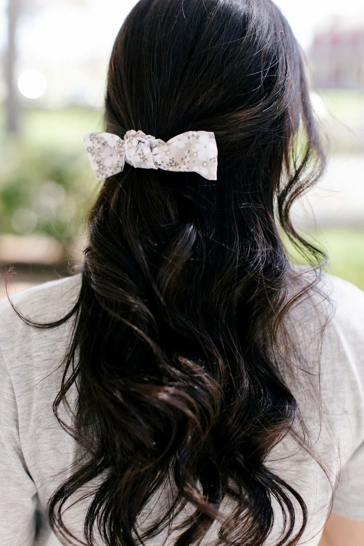 Space 46 Grey Daisy Bow Scrunchie Accessories 2 Space 46 Grey Daisy Bow Scrunchie Accessories
