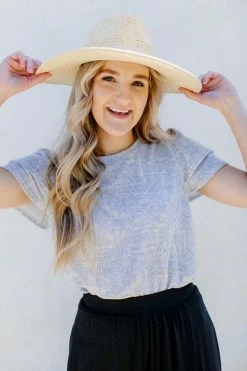 Hayden Los Angeles 'Talia' Printed Ruffle Sleeve Top In Sky Blue Tops/Cardigans