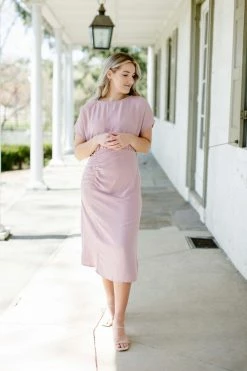 Gilli 'Cruz' Shirring Detail Midi Dress Dresses