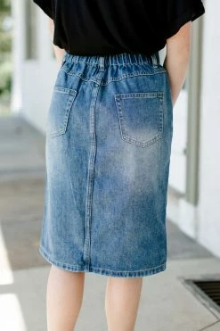 The Main Street Exchange 'Shira' Elastic Waist Denim Skirt 10 The Main Street Exchange 'Shira' Elastic Waist Denim Skirt