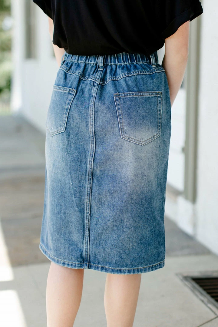 The Main Street Exchange 'Shira' Elastic Waist Denim Skirt 5 The Main Street Exchange 'Shira' Elastic Waist Denim Skirt
