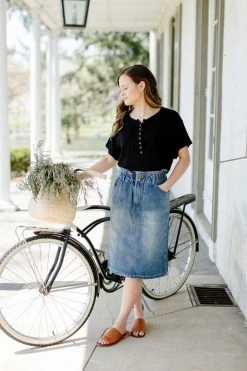 The Main Street Exchange 'Shira' Elastic Waist Denim Skirt 11 The Main Street Exchange 'Shira' Elastic Waist Denim Skirt