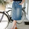 The Main Street Exchange 'Shira' Elastic Waist Denim Skirt