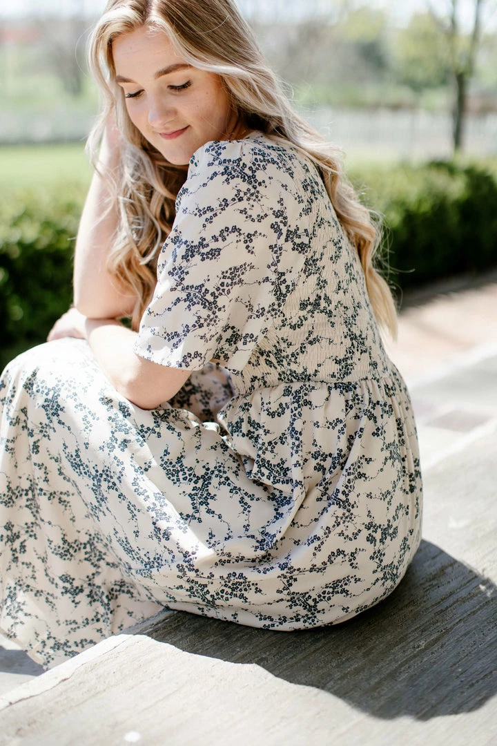 The Main Street Exchange 'Windsor' Smocked Bodice Floral Dress In Parchment Exclusive Designs 8 The Main Street Exchange 'Windsor' Smocked Bodice Floral Dress In Parchment Exclusive Designs