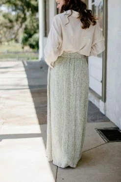 Mikarose 'Darcy' Floral Maxi Skirt In Pastel Green