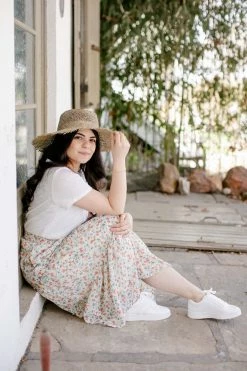 Mikarose 'Chanel' Tiered Floral Skirt In Cream Skirts 9 Mikarose 'Chanel' Tiered Floral Skirt In Cream Skirts