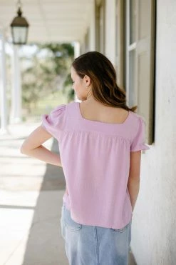 Hayden Los Angeles Tops/Cardigans 'Alyssa' Square Neck Puff Sleeve Top