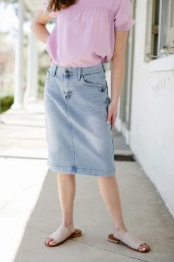The Main Street Exchange 'Leah' Denim Skirt In Light Wash 21 The Main Street Exchange 'Leah' Denim Skirt In Light Wash