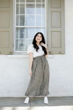 Mikarose 'Vivian' Button Down Printed Midi Skirt In Ivy Green 8 Mikarose 'Vivian' Button Down Printed Midi Skirt In Ivy Green