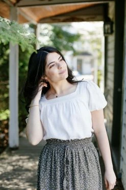 Hayden Los Angeles Tops/Cardigans 'Alyssa' Square Neck Puff Sleeve Top