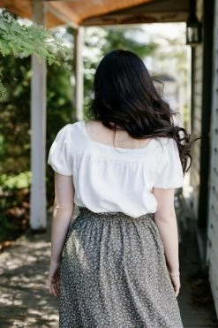 Hayden Los Angeles Tops/Cardigans 'Alyssa' Square Neck Puff Sleeve Top