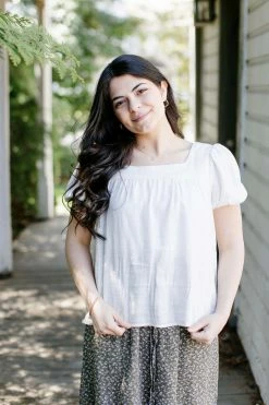 Hayden Los Angeles Tops/Cardigans 'Alyssa' Square Neck Puff Sleeve Top