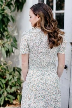 Mikarose 'Portia' Ditsy Floral Midi Dress In Mint