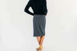 The Main Street Exchange 'Piper' Knee Length Knit Denim Skirt Exclusive Designs 39 The Main Street Exchange 'Piper' Knee Length Knit Denim Skirt Exclusive Designs