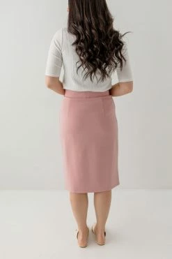 The Main Street Exchange Exclusive Designs 'Anna' Pencil Skirt In Dusty Pink