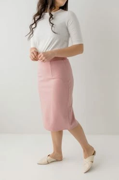 The Main Street Exchange Exclusive Designs 'Anna' Pencil Skirt In Dusty Pink