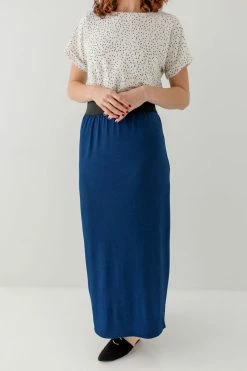 The Main Street Exchange 'Claire' Skirt In Indigo Blue Exclusive Designs