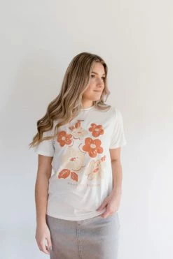 Polagram 'Made To Bloom' Graphic Tee In Ivory FINAL SALE