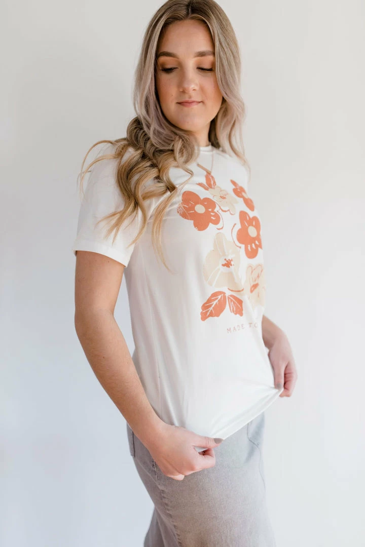 Polagram 'Made To Bloom' Graphic Tee In Ivory FINAL SALE 4 Polagram 'Made To Bloom' Graphic Tee In Ivory FINAL SALE