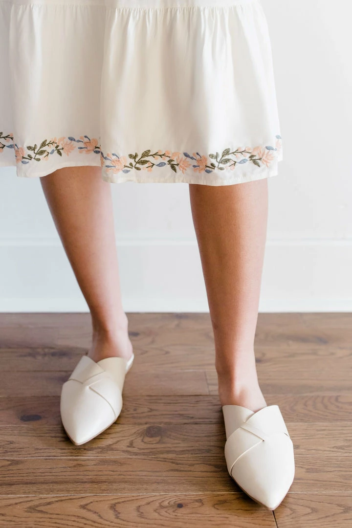 Our Love Letter 'Milo' Pointed Toe Criss Cross Mules In Cream Shoes 1 Our Love Letter 'Milo' Pointed Toe Criss Cross Mules In Cream Shoes