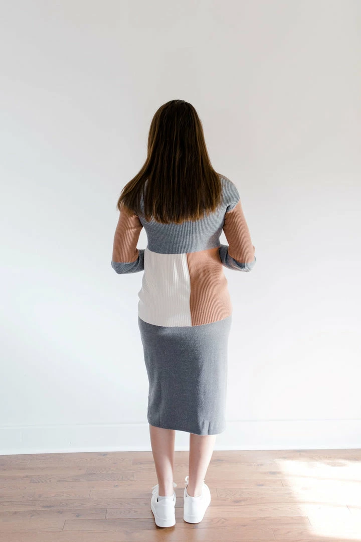 Polagram Tops/Cardigans 'Archer' Ribbed Color Block Sweater In Charcoal FINAL SALE 3 Polagram Tops/Cardigans 'Archer' Ribbed Color Block Sweater In Charcoal FINAL SALE