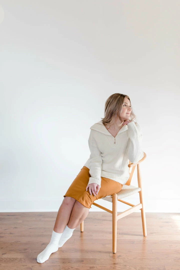 Twenty Second Tops/Cardigans 'Dela' Cozy Knit Quarter Zip Sweater In Cream FINAL SALE 3 Twenty Second Tops/Cardigans 'Dela' Cozy Knit Quarter Zip Sweater In Cream FINAL SALE