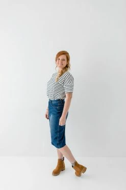 Wishlist 'Aiden' Contrasting Band Striped Tee In Ivory/Black 7 Wishlist 'Aiden' Contrasting Band Striped Tee In Ivory/Black