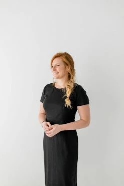The Main Street Exchange 'Spencer' Ponte Knit Midi Dress In Black Lancaster Collection