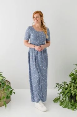 Mikarose 'Lydia' Ditsy Floral Maxi Dress In Cornflower Blue FINAL SALE Dresses