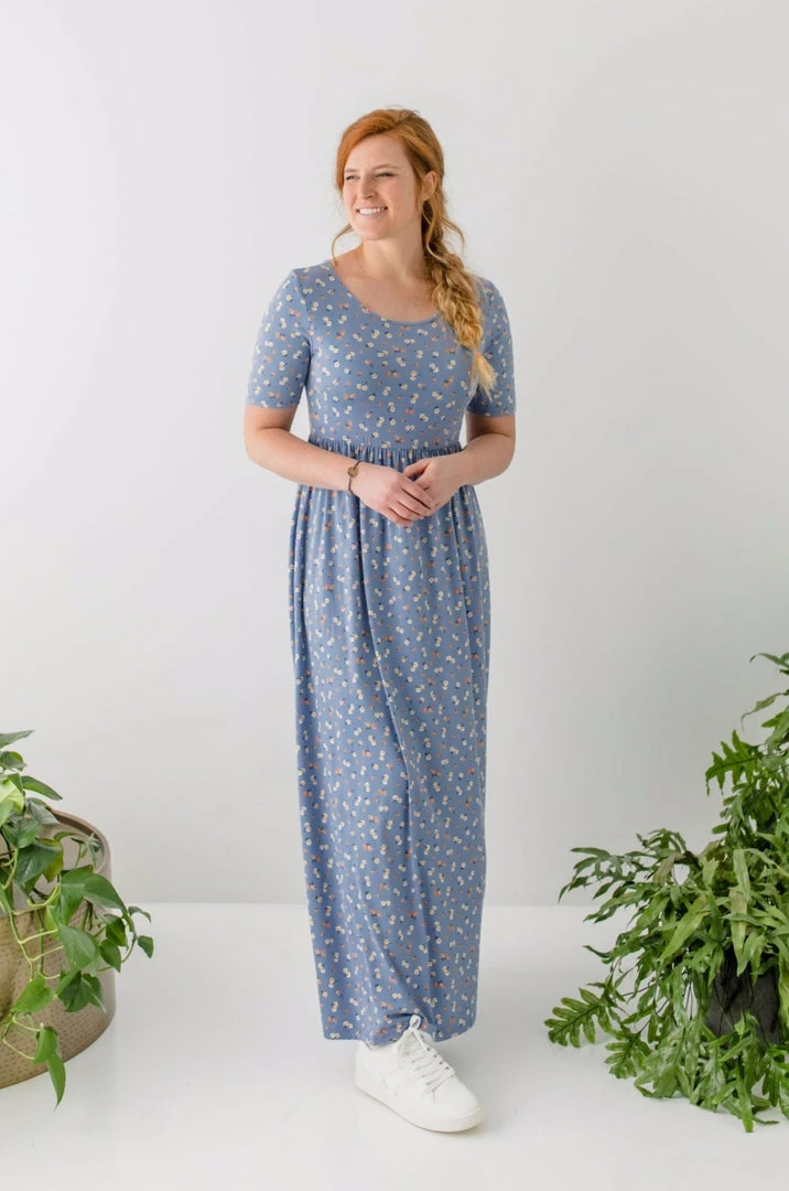 Mikarose 'Lydia' Ditsy Floral Maxi Dress In Cornflower Blue FINAL SALE Dresses 1 Mikarose 'Lydia' Ditsy Floral Maxi Dress In Cornflower Blue FINAL SALE Dresses