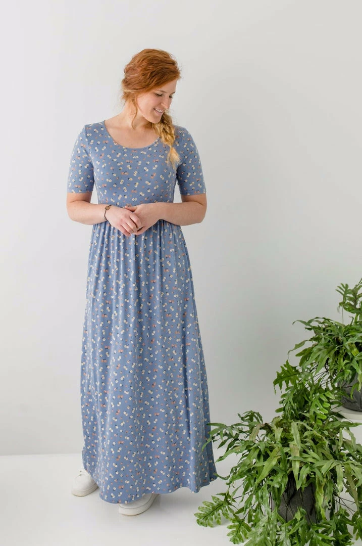 Mikarose 'Lydia' Ditsy Floral Maxi Dress In Cornflower Blue FINAL SALE Dresses 2 Mikarose 'Lydia' Ditsy Floral Maxi Dress In Cornflower Blue FINAL SALE Dresses