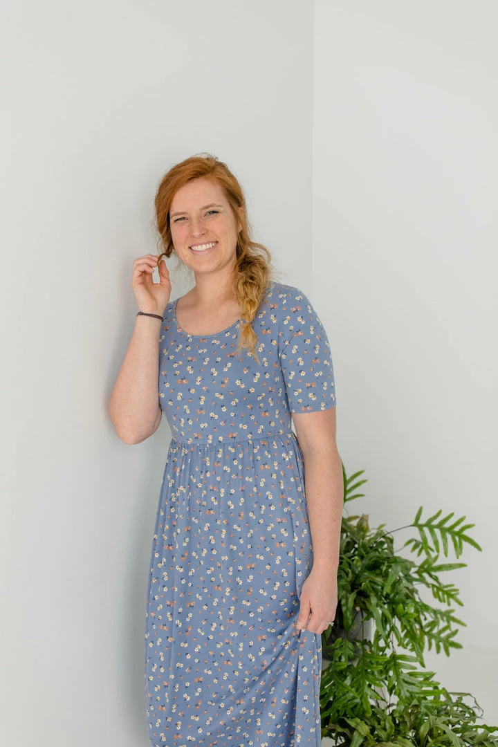 Mikarose 'Lydia' Ditsy Floral Maxi Dress In Cornflower Blue FINAL SALE Dresses 3 Mikarose 'Lydia' Ditsy Floral Maxi Dress In Cornflower Blue FINAL SALE Dresses