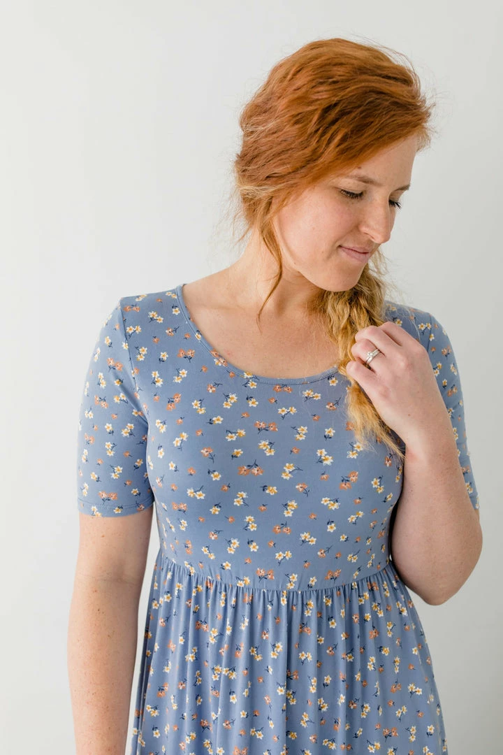 Mikarose 'Lydia' Ditsy Floral Maxi Dress In Cornflower Blue FINAL SALE Dresses 4 Mikarose 'Lydia' Ditsy Floral Maxi Dress In Cornflower Blue FINAL SALE Dresses