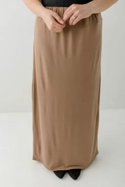 The Main Street Exchange Exclusive Designs 'Claire' Skirt In Mocha