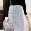 The Main Street Exchange 'Alicia' Skirt In Grey Plaid FINAL SALE