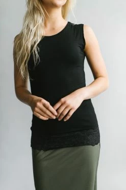 The Main Street Exchange Modest Lace Trimmed Layering Tank Top Exclusive Designs